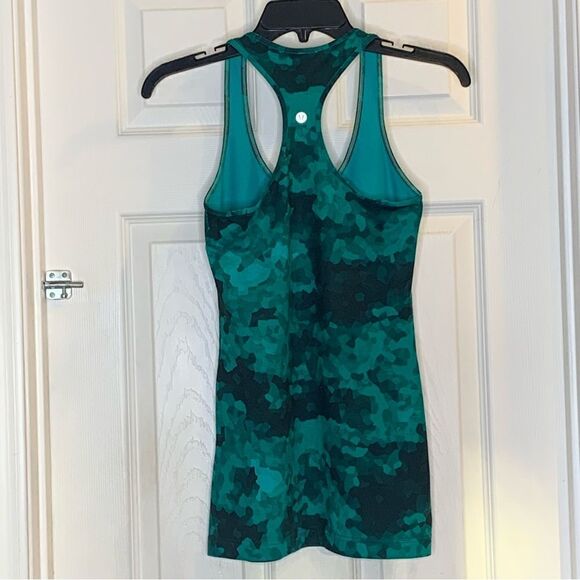 Lululemon Cool Racerback Clouded Dreams Cosmic Teal Multi Size 4 - Picture 8 of 8